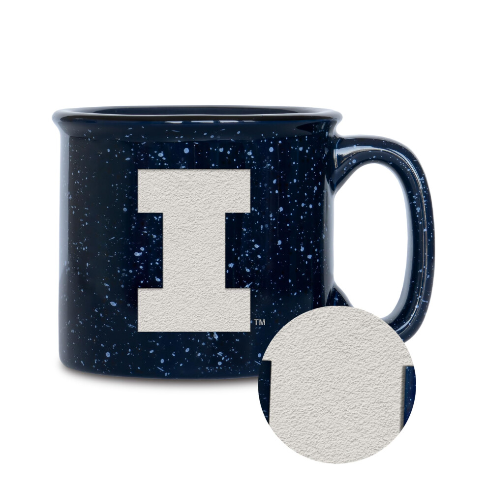 Tazza Da Campeggio Con Incisione Laser Rico Industries Ncaa Illinois Fighting Illini Speckle Da 12 Once-image