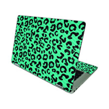 MightySkins Carbon Fiber Skin Compatible with HP Chromebook x360 14 (2021) - Teal Leopard | Protective Durable Textured Carbon Fiber Finish | Easy t