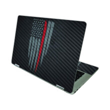 MightySkins Skin de Fibra de Carbono Compatível com HP Chromebook x360 14 (2021) - Linha Vermelha Fina