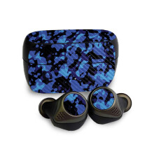 MightySkins Carbon Fiber Skin Compatible with Jabra Elite 85T - Blue Modern Camo | Protective Durable Textured Carbon Fiber Finish | Easy to Apply a
