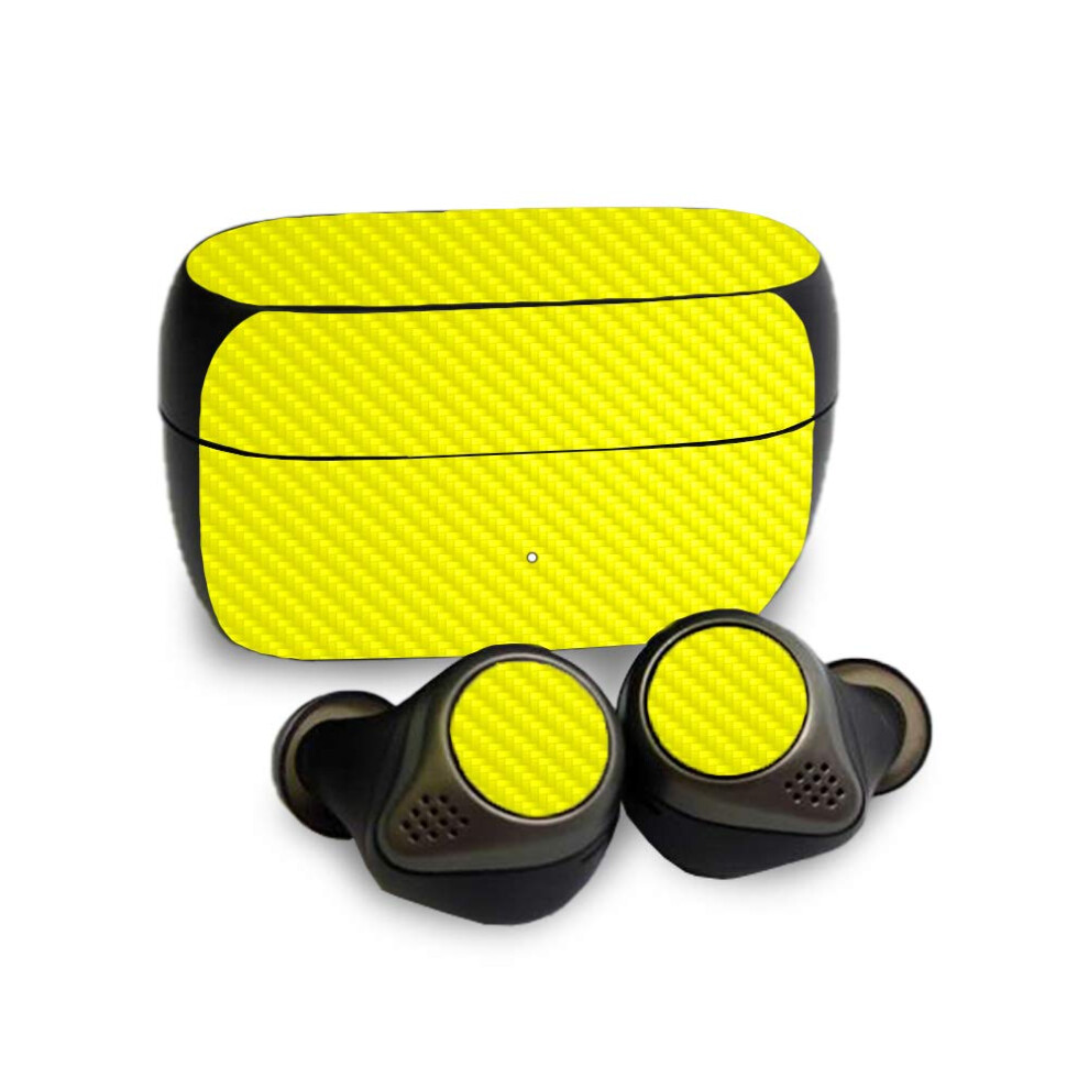 Mightyskins Carbonfaser-Schutzhulle Kompatibel Mit Jabra Elite 85T Gelb | Schutzende, Langlebige, Strukturierte Carbonfaser-Oberflache | Einfac-image