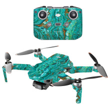 MightySkins Compatibel met DJI Mini 2 draagbare drone - Turquoise Ripple | Beschermende duurzame en unieke vinyl sticker wrap cover | Eenvoudig aan t