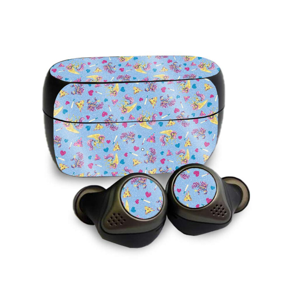 Mightyskins Glossy Glitter Skin Compatible With Jabra Elite 85T - Castle Unicorns | Protective Durable High-Gloss Glitter Finish | Easy To Apply And 785590300654