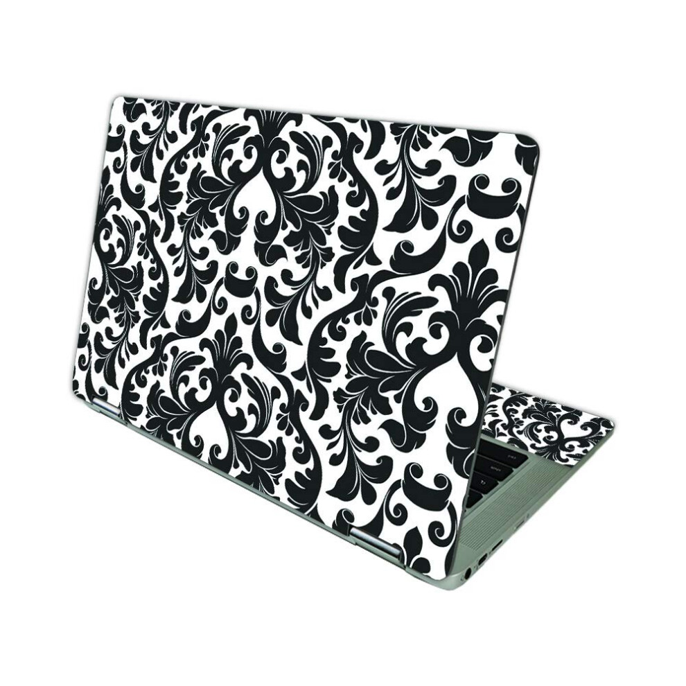 Mightyskins Skin Compatible With Hp Chromebook X360 14 (2021) - Damask | Protective Durable And Unique Vinyl Decal Wrap Cover | Easy To Apply Black 785590303426
