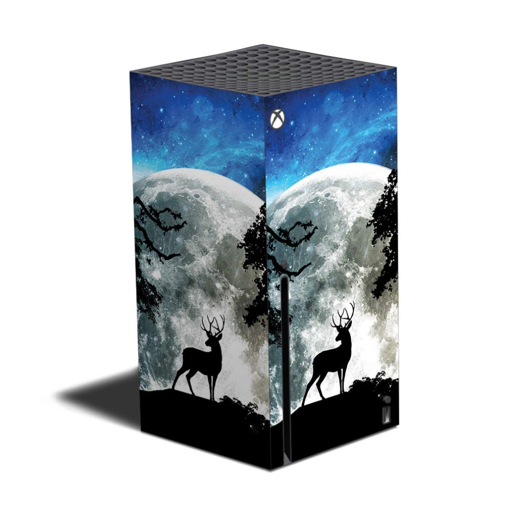 Skin Mightyskins Compatible Avec Xbox Series X Cerf Au Clair De Lune | Autocollant En Vinyle Protecteur, Durable Et Unique | Facile Appliquer-image