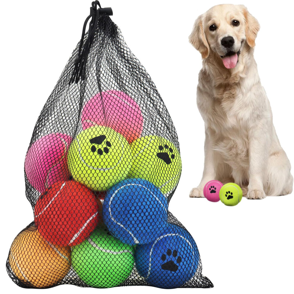 Lot de 12 balles de tennis color   es pour chiens, faciles     attraper (sans couinement, 6,3 cm, 6 couleurs)