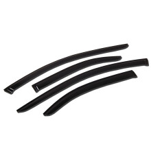 TuningPros WV-713 Window Visor Deflector Rain Guard Dark Smoke 4-PC Set