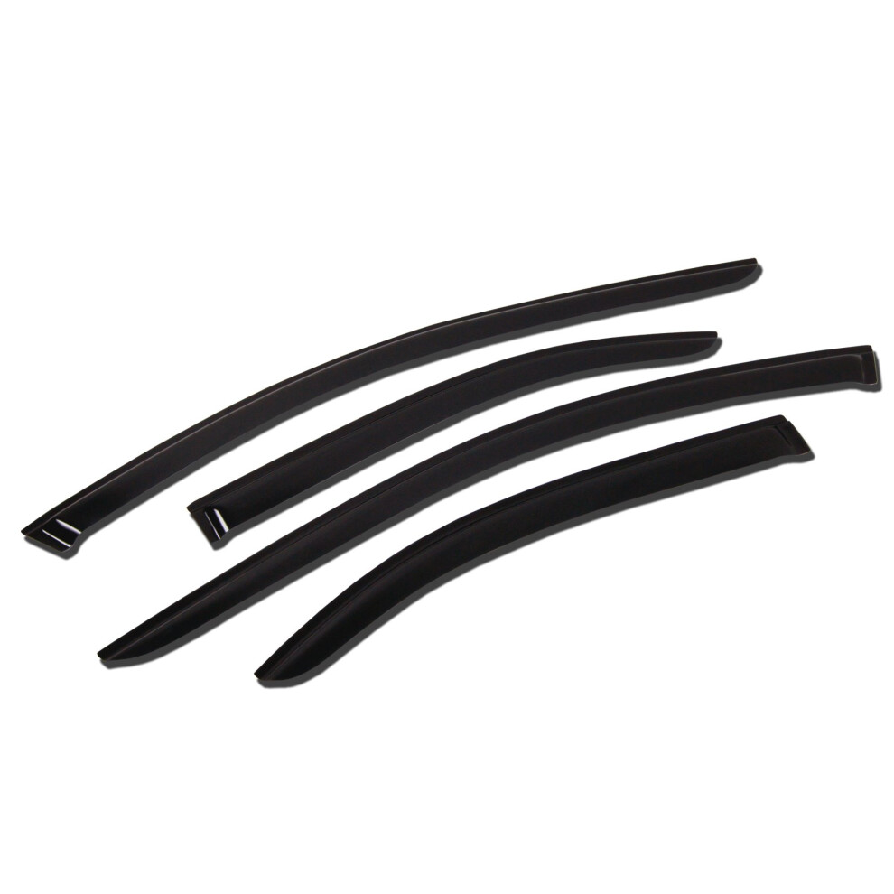 Tuningpros Wv-713 Window Visor Deflector Rain Guard Smoke 4-Pc Set Dark 789545322555