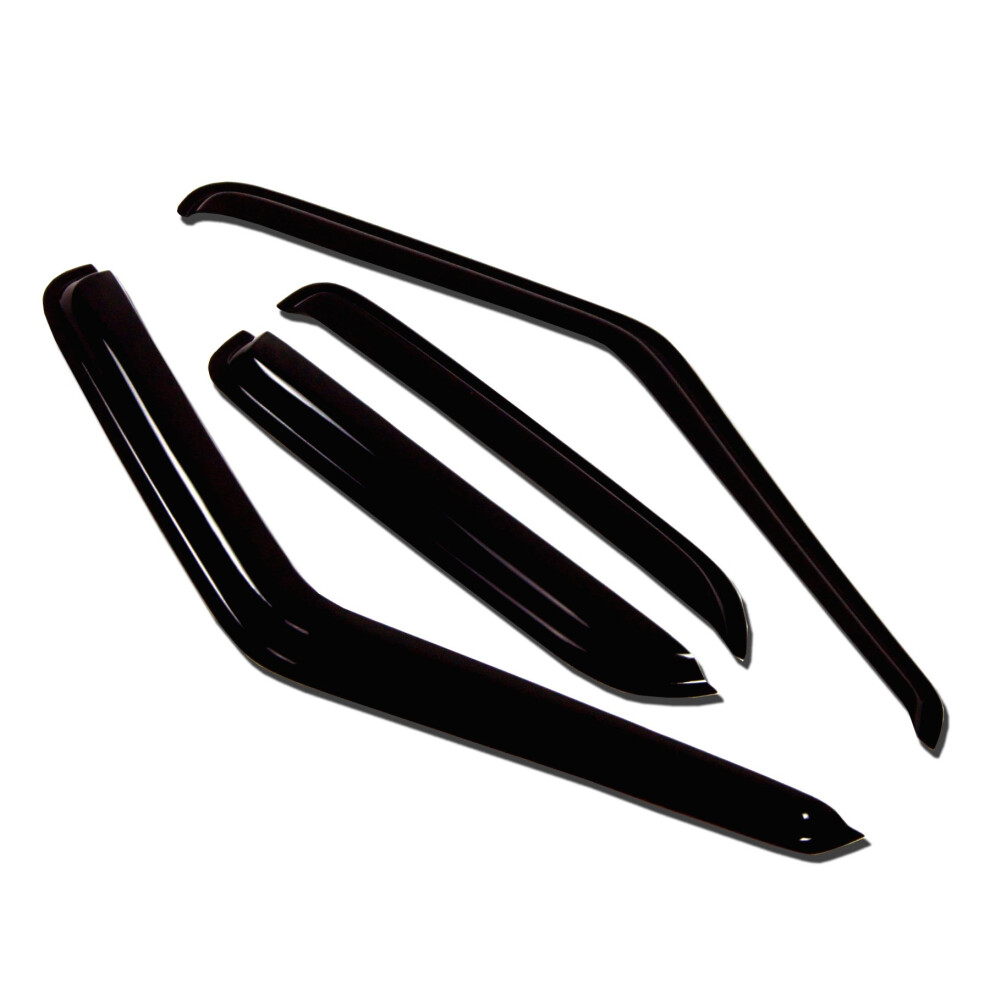 Tuningpros Wv-049-2 Window Visor Deflector Rain Guard Smoke 4-Pc Set Dark 789545317827