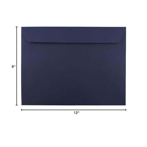 JAM PAPER 9 x 12 Booklet Premium Envelopes - Navy Blue - 25/Pack 2
