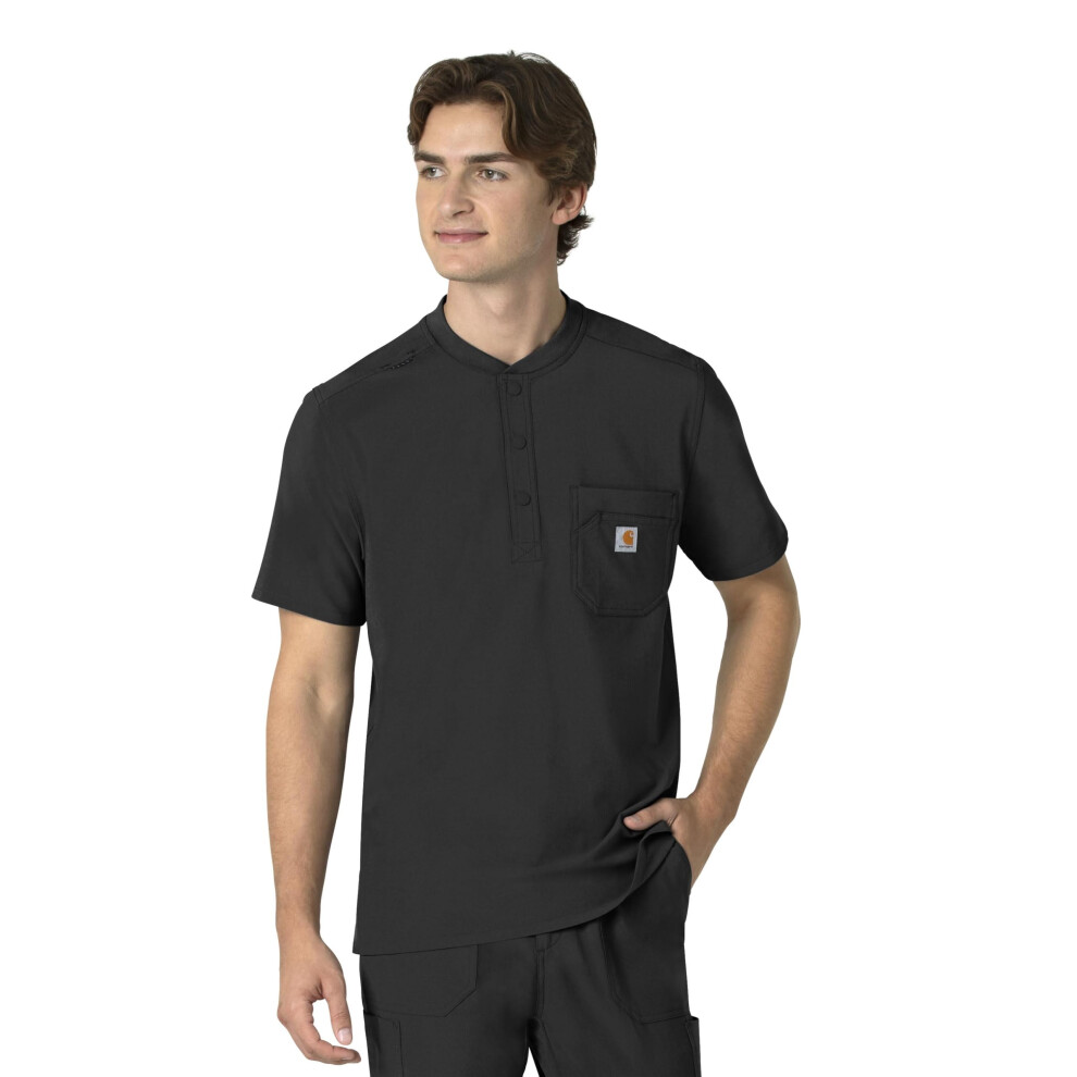 Carhartt Men's Henley Scrub Top  Black