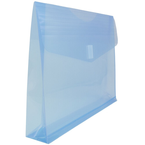 JAM Paper Plastic Envelopes with Hook & Loop Closure - 2"""" Expansion - Letter Booklet - 9 3/4"""" x 13"""" - Blue - 12/Pack 2