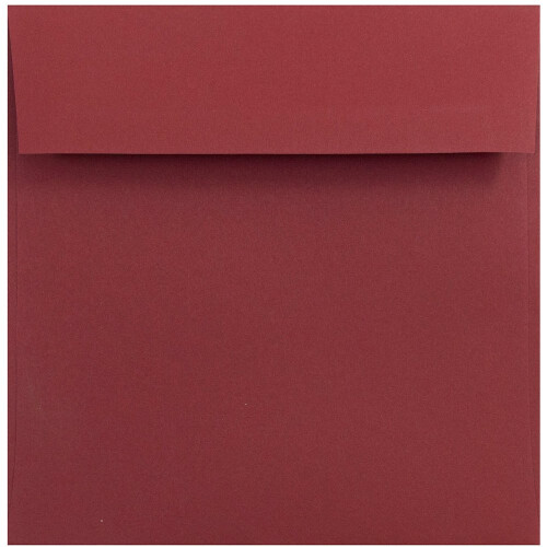 JAM PAPER 6 x 6 Premium Square Invitation Envelopes - Dark Red - 50/Pack