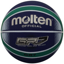 Molten Premium Rubber Basketball, Blauw/Groen, Officiële Maat 7