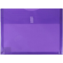 Buste di espansione in plastica in jam con chiusura a gancio e loop - Opuscolo di lettere - 9 3/4 x 13 con espansione da 1 pollice - Purple - 12/Pack