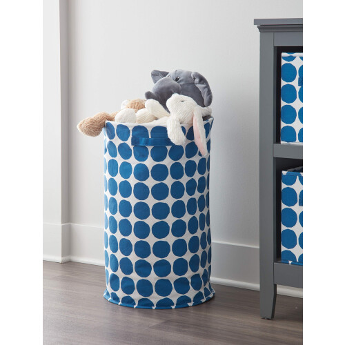 Cesto de Armazenamento Redondo iDesign Dot, Mini Cesto com 2 Alças - Azul 1