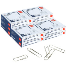 Deli #1 skridsikre papirclips 1000 mellemstore papirclips 10 ?sker med 100 stk s?lv