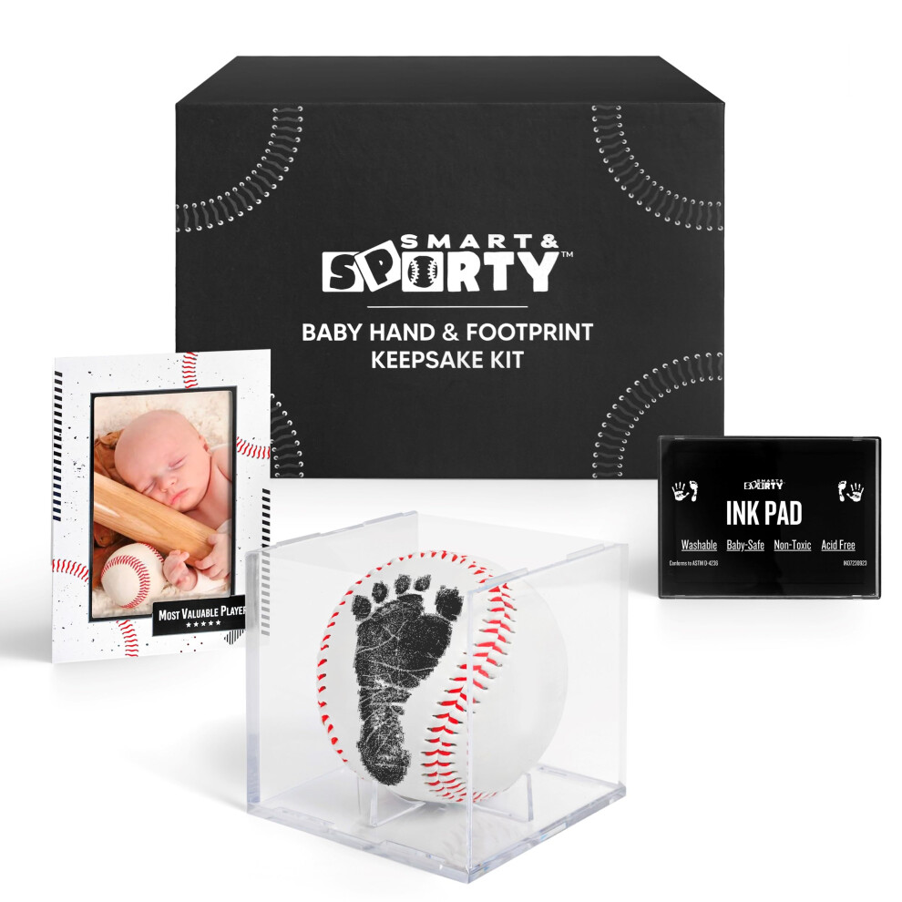 Baby Hand and Footprint Kit - Baby Baseball Handprint Kit - Baseball Baby Shower Gifts for Boys - New Dad Gifts for Men  New Baby Boy Gift Unique  Fir