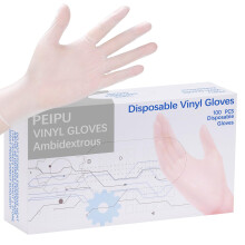 PEIPU Vinyl Disposable Gloves (X-Large 100-Pack) Powder Free Cleaning Service Gloves Latex Free