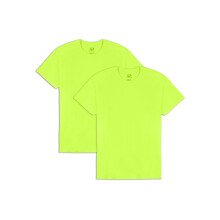 Fruit of the Loom frfi Eversoft pamut plk (S-4XL) Crew-2 Pack-Safety Green XX-Large