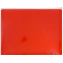 JAM PAPER Envelopes Plásticos com Fecho Zip - Livro Carta - 9 3/4 x 13 - Vermelho - 12/Pack