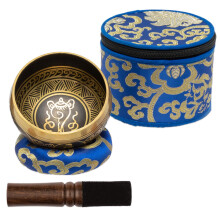 Set di campane tibetane con custodia regalo in tessuto - Set di campane tibetane per meditazione - Campana tibetana - Realizzata a mano in Nepal