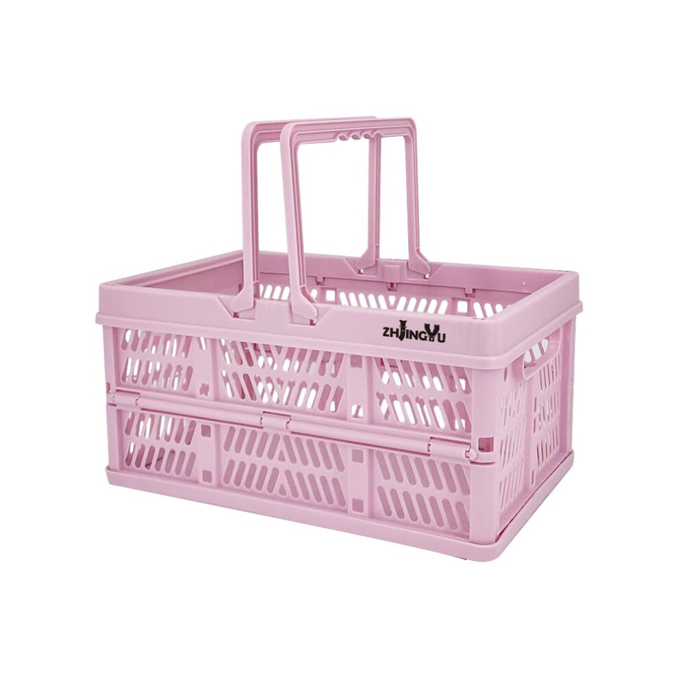 Caisses de rangement ZHJINGYU, paniers en plastique pour organiser, panier de courses pliable, caisse pliable avec poign   es, caisse de rangement