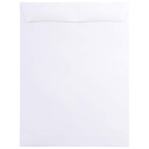 JAM Paper 9 1/2"""""""" x 12 1/2"""""""" Open End Envelopes - White - 25/Pack