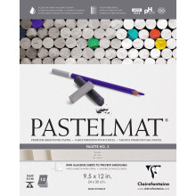 Clairefontaine Pastelmat Glued Pad - Palette No. 3 - (9 1/2 x 12 Inches) 24 x 30 cm - 360g - 12 Sheets - White