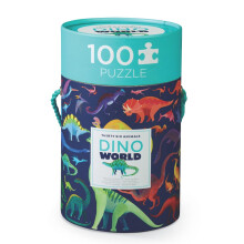 Crocodile Creek 100-delige puzzel voor kinderen vanaf 5 jaar - Leuke en leerzame tafel- of vloerpuzzels - Opbergdoos met handvat - Dinosaurussen - 14