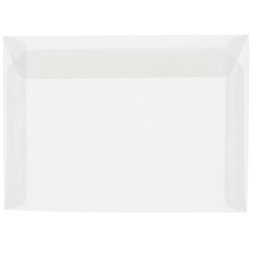 JAM PAPER 9 x 12 Booklet Translucent Vellum Envelopes - Clear - 25/Pack