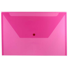 Sobres de plstico de papel de mermelada con cierre de snap - folleto legal - 9 3/4 x 14 1/2 - Fuchsia Pink - 12/Pack