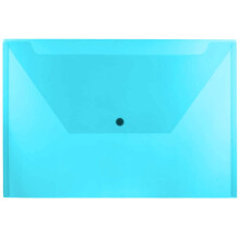 Buste in plastica in jam di carta con chiusura a scatto - Opuscolo legale - 9 3/4 x 14 1/2 - blu - 12/pacchetto