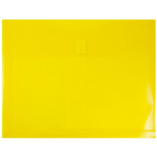 Buste di espansione in plastica in jam con chiusura a gancio e loop - Opuscolo di lettere - 9 3/4 x 13 con espansione da 1 pollice - Giallo - 12/pacc