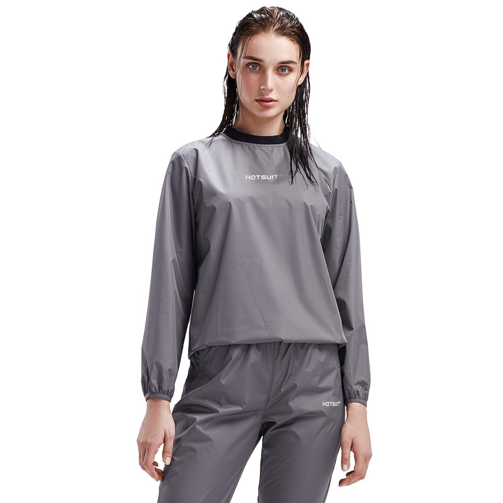 Combinaison de sauna HOTSUIT pour femme, veste et pantalon de sudation durables, gris, taille XL