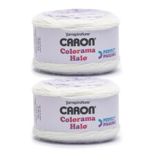 Caron Colorama Halo Cake Caron Lavender Frost Garn  2er-Packung mit 8 oz/226,79 g  71 % Acryl, 18 % Nylon, 11 % Polyester  Nr. 5 sperrig  60