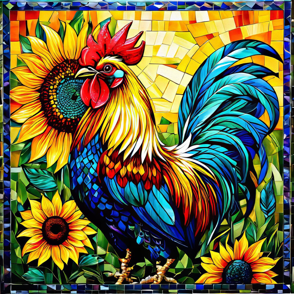 Photos - Jigsaw Puzzle / Mosaic Springbok's Fall Rooster 500 Piece Puzzle for Adults is a Vivid Mosaic of a Colorful Rooster - Ideal for Sharing with Friend