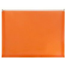 JAM PAPIR Plastkonvolutter med lynl?s - Brevh?fte - 9 3/4 x 13 - Orange - 12/Pak