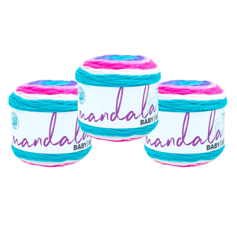 (3 Pack) Lion Brand Yarn Mandala Baby Yarn  Unicorn Cloud