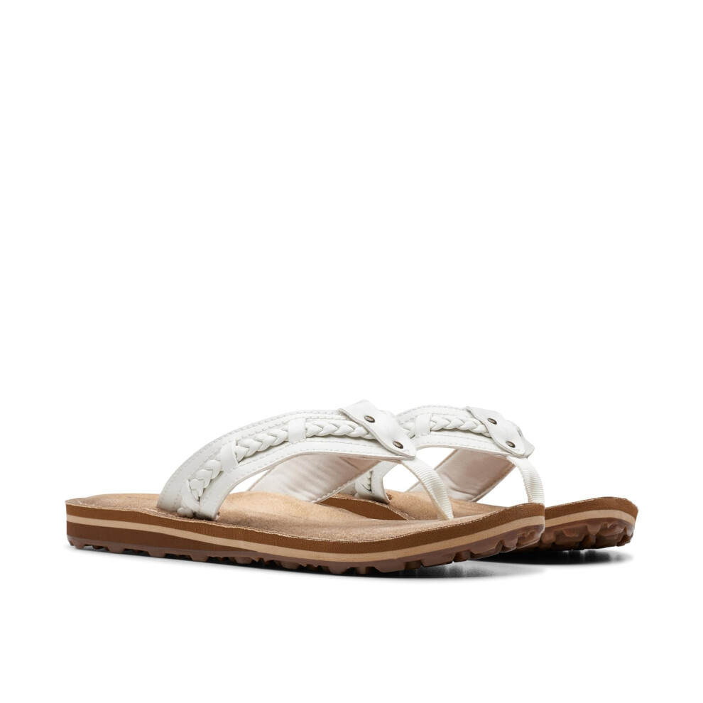 Clarks Women's Fenner Nerice Flip-Flop  Off White  11