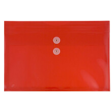 JAM PAPER Plastov oblky se zapnnm na knoflk a provzek - Letter Booklet - 9 3/4 x 13 - Cerven - 12/bal.