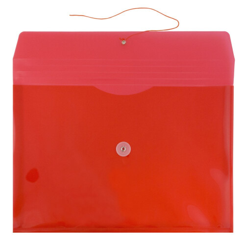 JAM PAPER Plastic Envelopes with Button & String Tie Closure - Letter Booklet - 9 3/4 x 13 - Red - 12/Pack 1