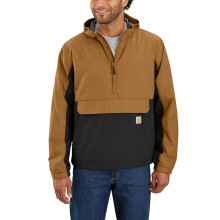 Carhartt Herren Rain Defender Lockere Passform Leicht Packbarer Anorak, Carhartt Braun/Schwarz, Klein