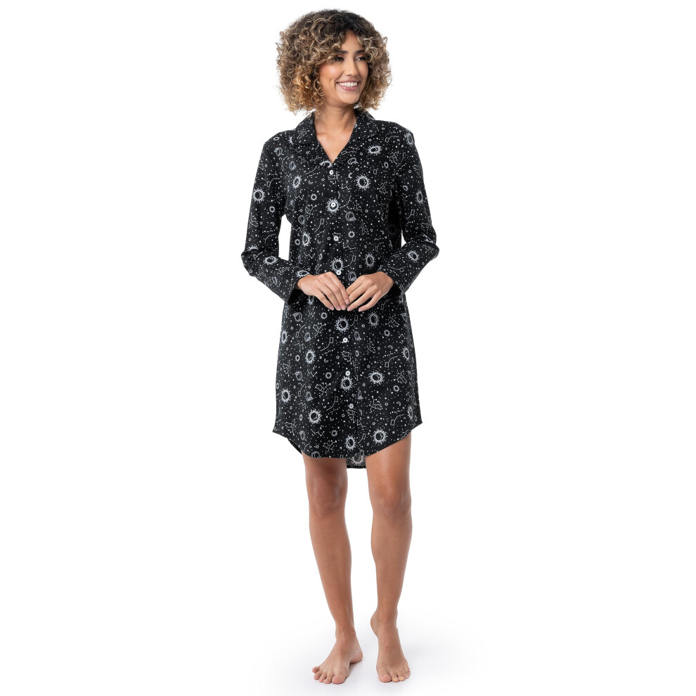 Fruit of the Loom Women's Flannel Sleep Shirt  Cosmic Sky  4X