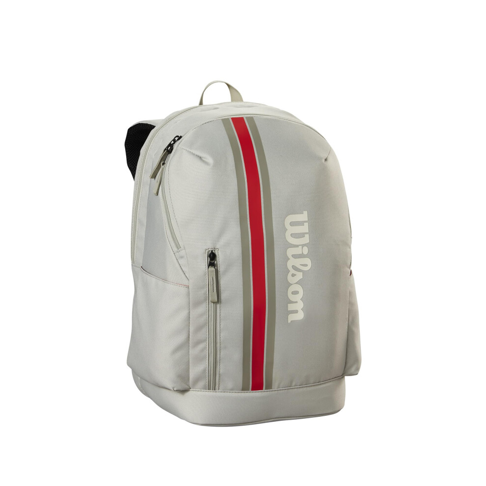 New Wilson Unisex 2025 Team Tennis Backpack - Oats/ Holds Up To 2 Rackets Red Wr8040003+