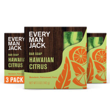 Every Man Jack Sabonete em Barra para Homens - Aroma de Cítricos Havaianos - Limpeza Profunda e Hidratação - (3 Unidades)