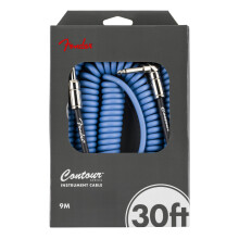 Fender Contour Coiled Instrumentkabel, Gitaaraccessoires, Recht/Hoek, Lake Placid Blauw, 30 ft