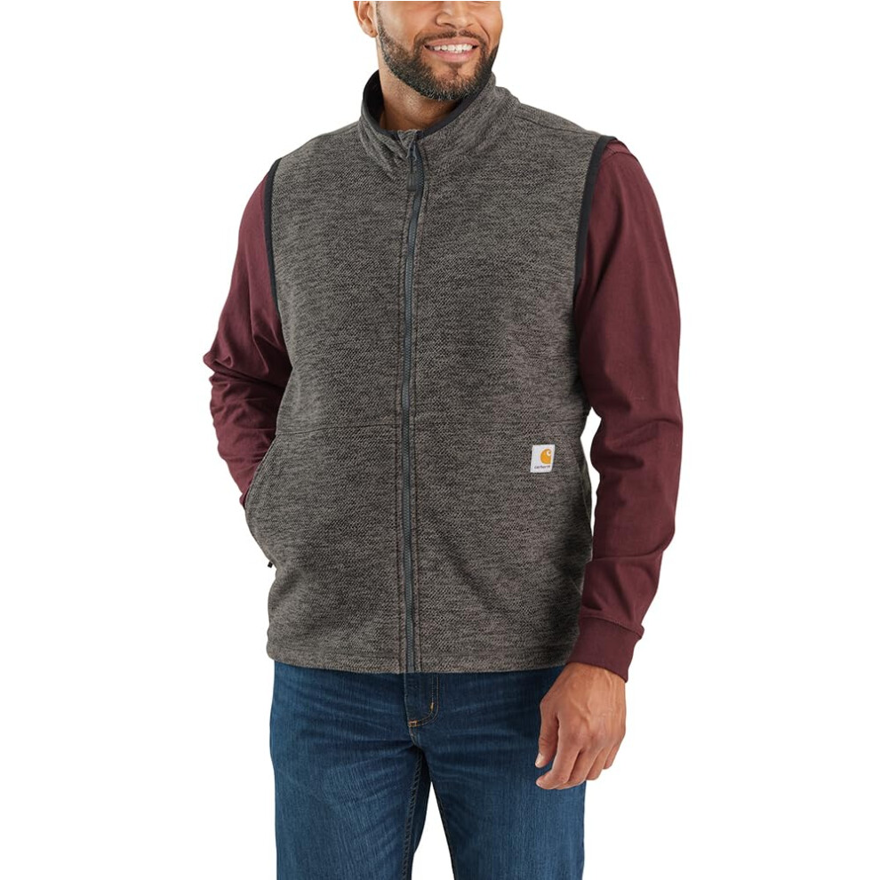 Carhartt Men's Full-Zip Relaxed Fit Fleece Vest  Carbon Heather