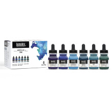 Conjunto de tinta acrlica profissional Liquitex 1 ona (30ml) Aqua Color Conjunto de 6
