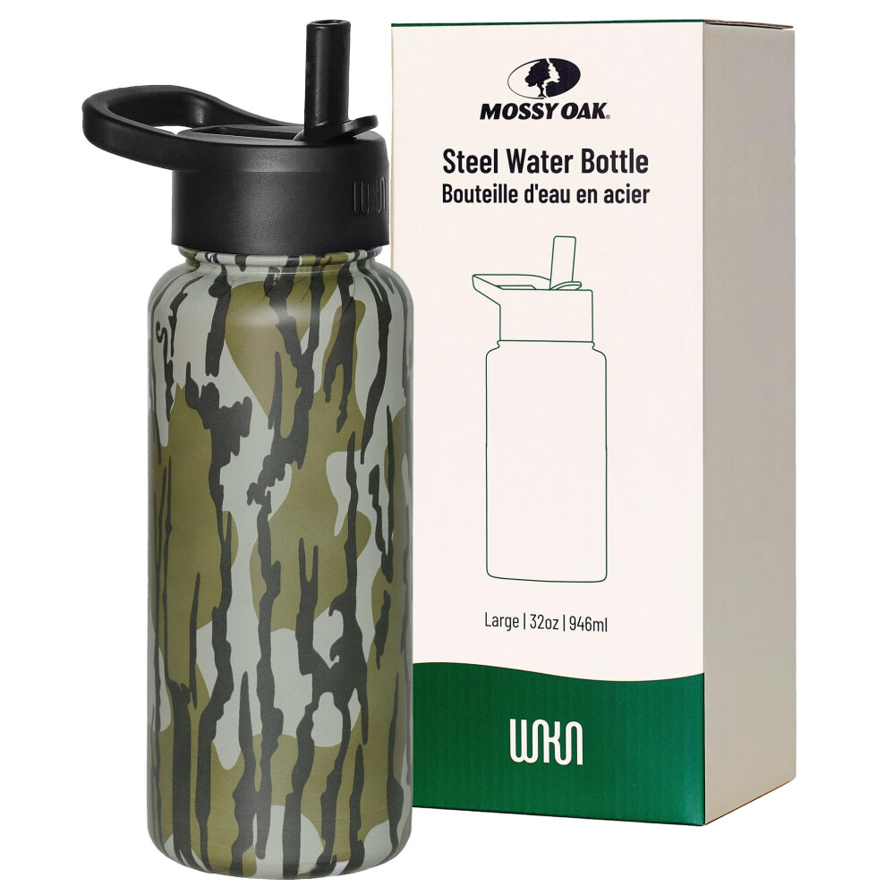Wildkin Mossy Oak 32oz Kids Water Bottle - Leakproof  Vacuum-Insulated  Durable  Easy-Clean - Bottom Land-image-OPC-PGSBVKK-NEW